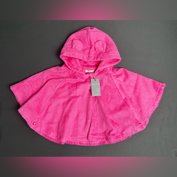 NWT Pink Cotton Towelling Poncho Size 2-3T - Picture 1 of 9